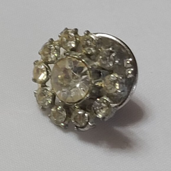 Vintage Rhinestone Clear Cluster Brooch Pin - Picture 7 of 8